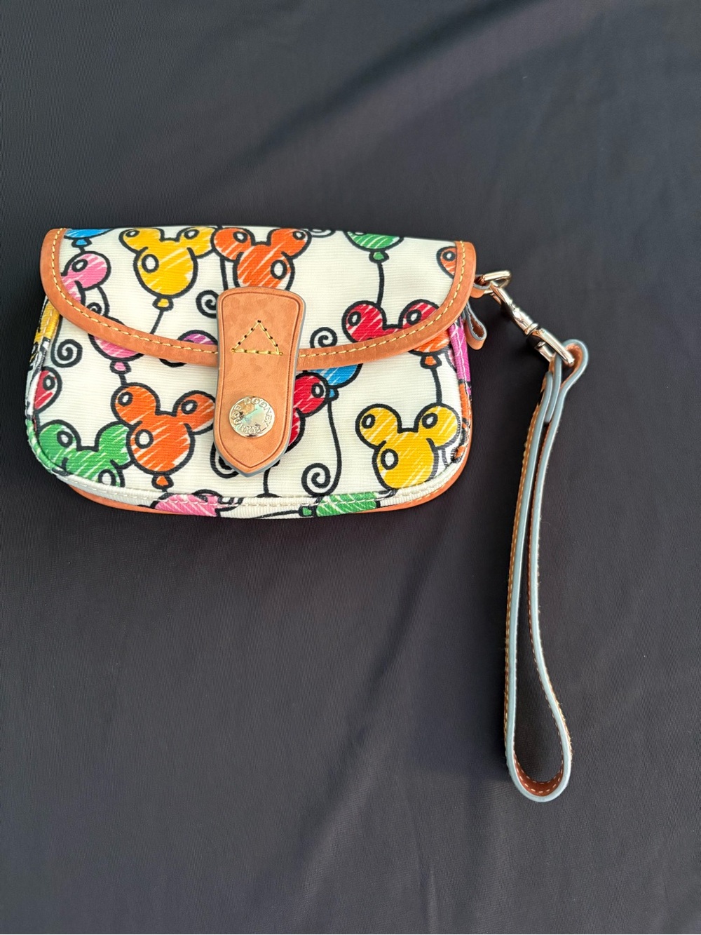 Disney Parks Dooney & Bourke Mickey Mouse Ballons Flap wristlet HTF